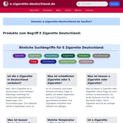 Screenshot e-zigarette-deutschland.de