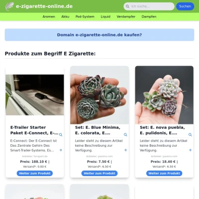 Screenshot e-zigarette-online.de