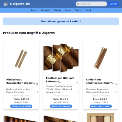 Screenshot e-zigarre.de