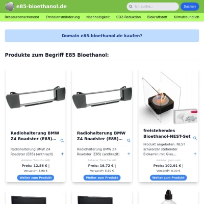 Screenshot e85-bioethanol.de