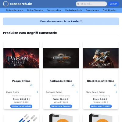 Screenshot eansearch.de