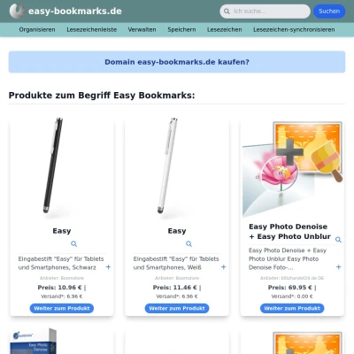 Screenshot easy-bookmarks.de