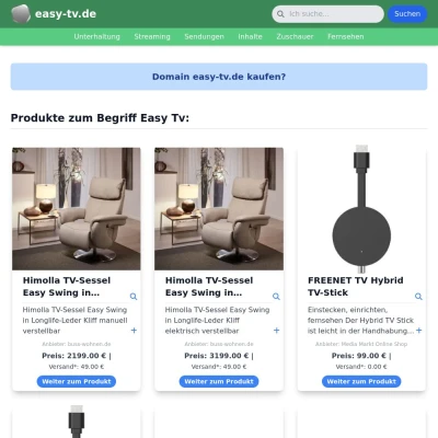 Screenshot easy-tv.de