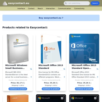Screenshot easycontact.eu