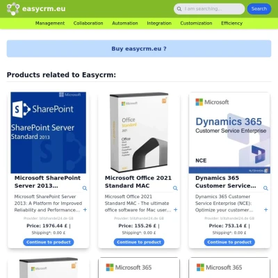 Screenshot easycrm.eu