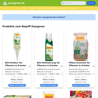 Screenshot easygrow.de