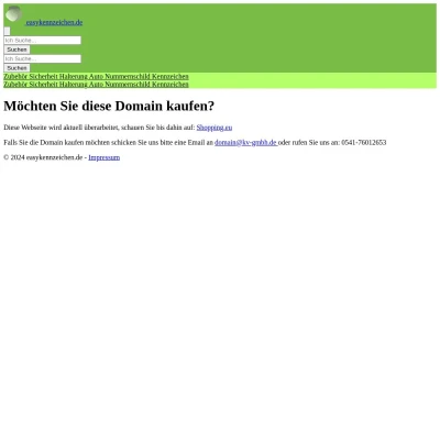 Screenshot easykennzeichen.de