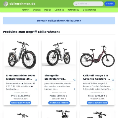 Screenshot ebikerahmen.de