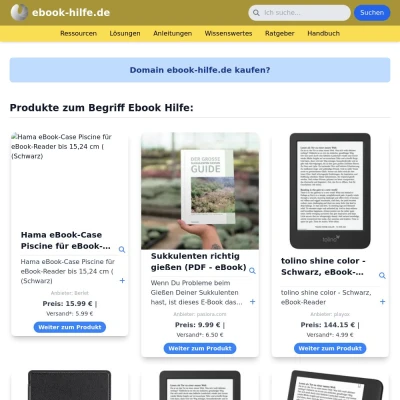 Screenshot ebook-hilfe.de