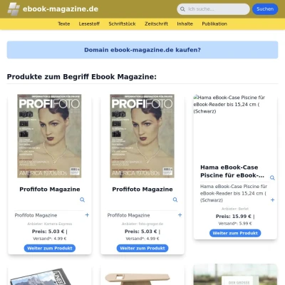 Screenshot ebook-magazine.de