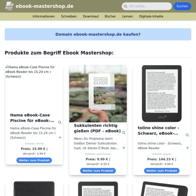 Screenshot ebook-mastershop.de