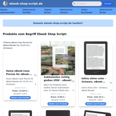 Screenshot ebook-shop-script.de