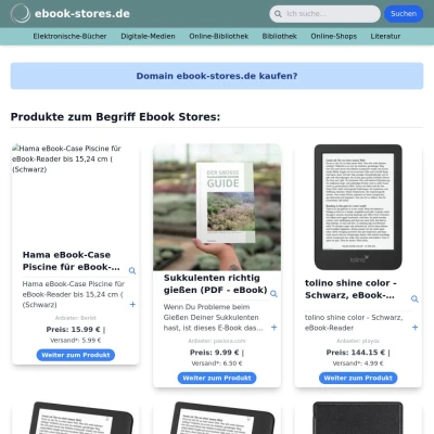 Screenshot ebook-stores.de