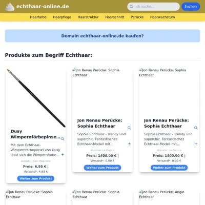 Screenshot echthaar-online.de