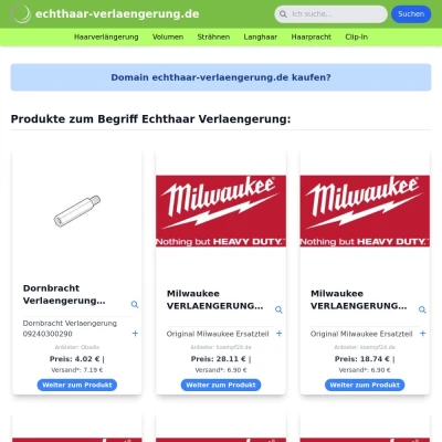 Screenshot echthaar-verlaengerung.de