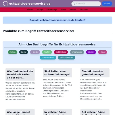 Screenshot echtzeitboersenservice.de