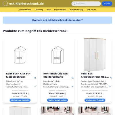 Screenshot eck-kleiderschrank.de