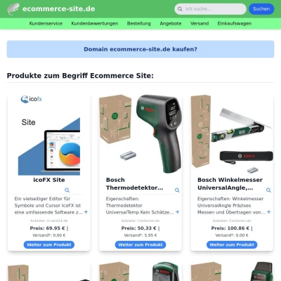 Screenshot ecommerce-site.de