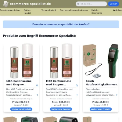 Screenshot ecommerce-spezialist.de