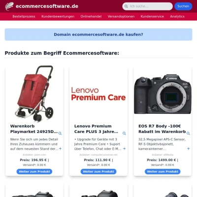 Screenshot ecommercesoftware.de