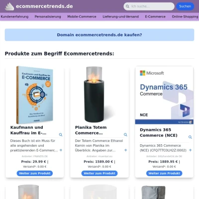 Screenshot ecommercetrends.de