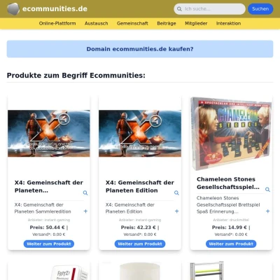 Screenshot ecommunities.de