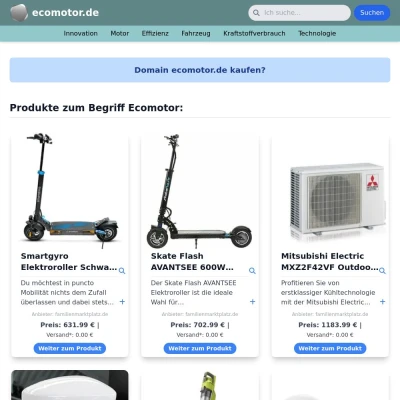 Screenshot ecomotor.de