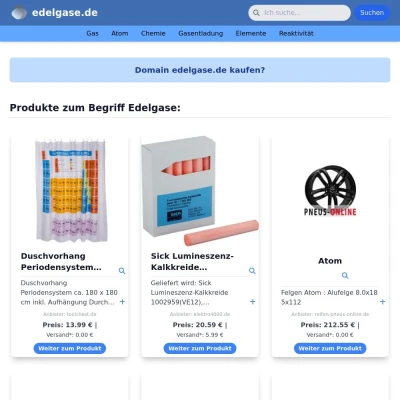 Screenshot edelgase.de