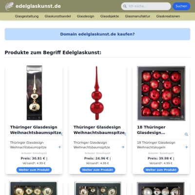 Screenshot edelglaskunst.de