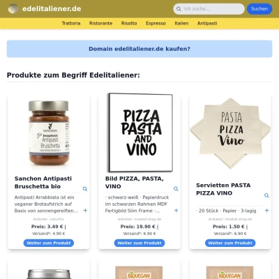 Screenshot edelitaliener.de