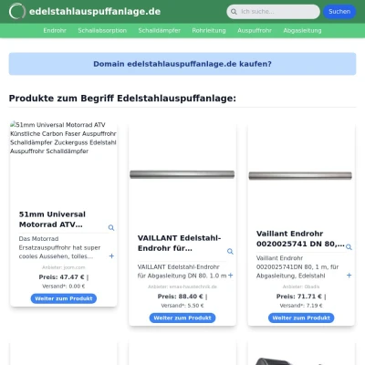 Screenshot edelstahlauspuffanlage.de