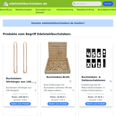 Screenshot edelstahlbuchstaben.de