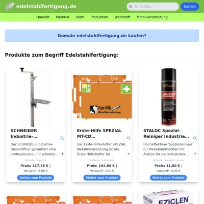 Screenshot edelstahlfertigung.de