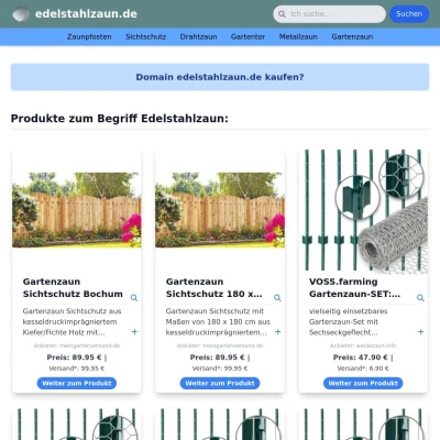 Screenshot edelstahlzaun.de