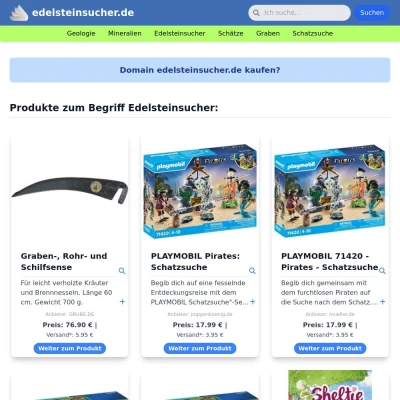 Screenshot edelsteinsucher.de