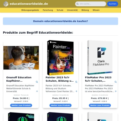 Screenshot educationworldwide.de