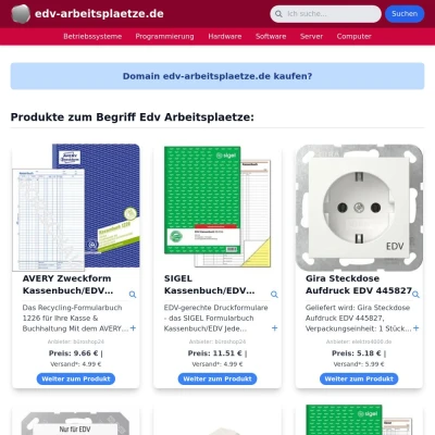 Screenshot edv-arbeitsplaetze.de