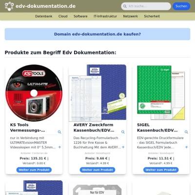 Screenshot edv-dokumentation.de