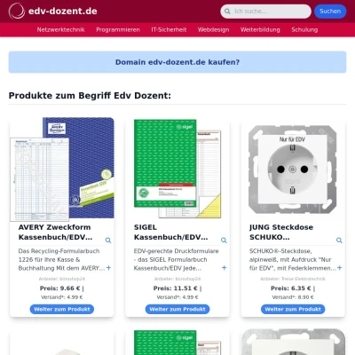 Screenshot edv-dozent.de