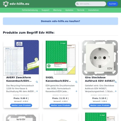 Screenshot edv-hilfe.eu