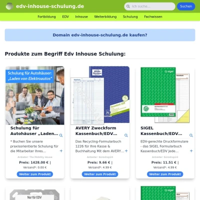 Screenshot edv-inhouse-schulung.de