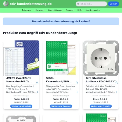 Screenshot edv-kundenbetreuung.de