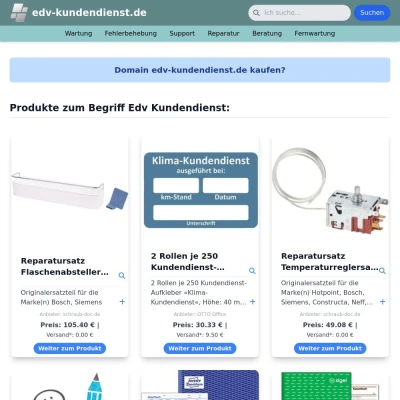 Screenshot edv-kundendienst.de