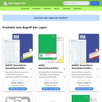 Screenshot edv-lager.de
