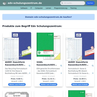 Screenshot edv-schulungszentrum.de