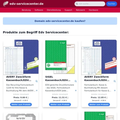 Screenshot edv-servicecenter.de