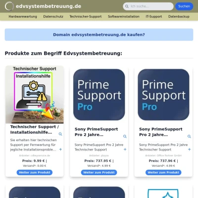 Screenshot edvsystembetreuung.de