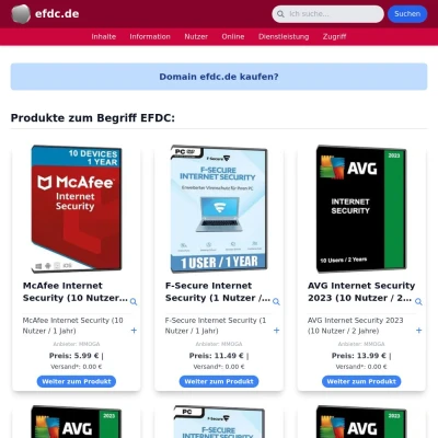 Screenshot efdc.de