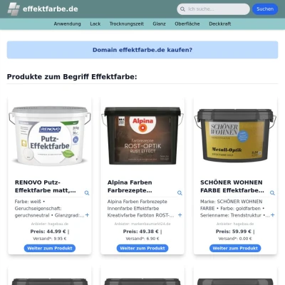 Screenshot effektfarbe.de