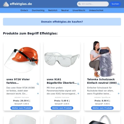 Screenshot effektglas.de